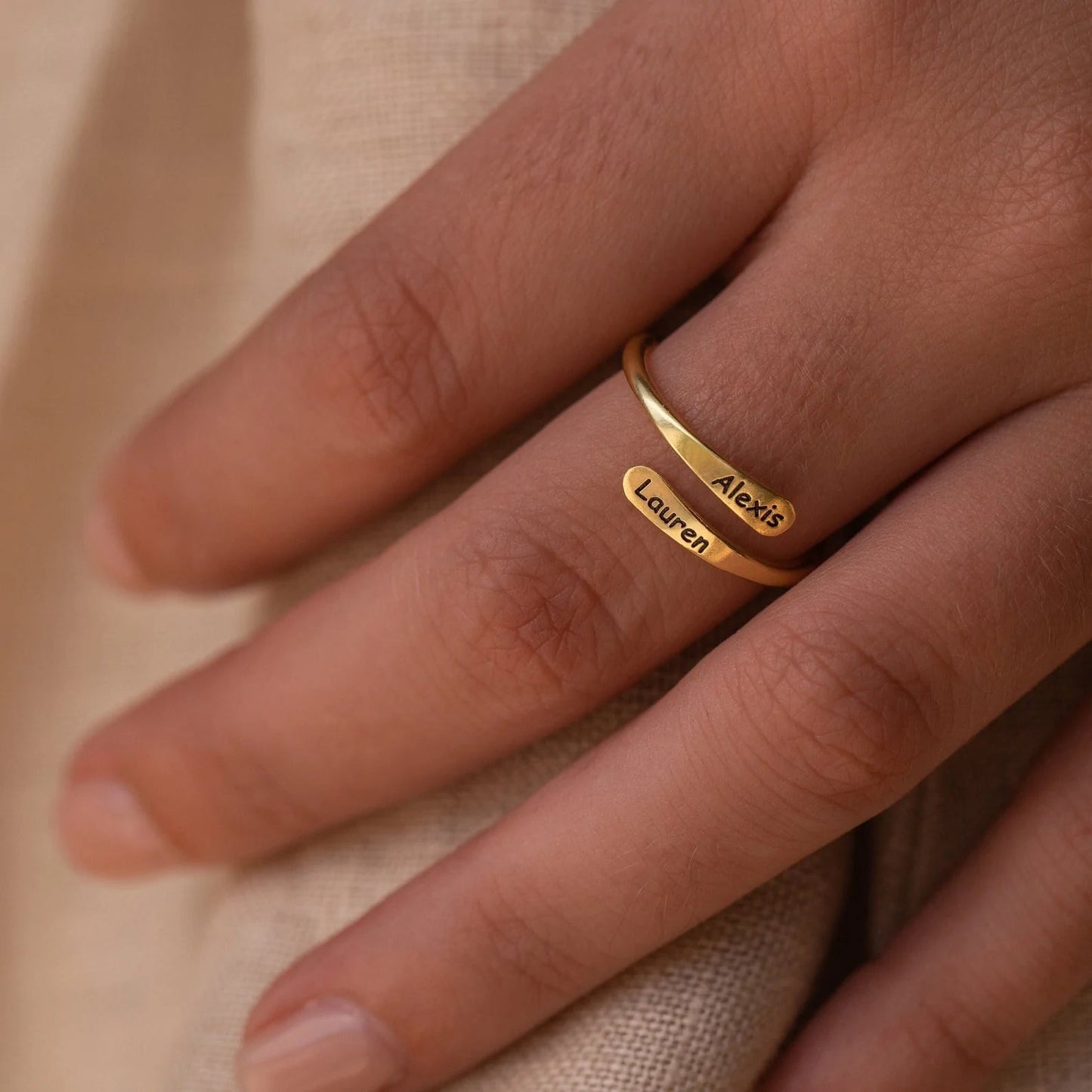 Rounded Name Wrap Ring