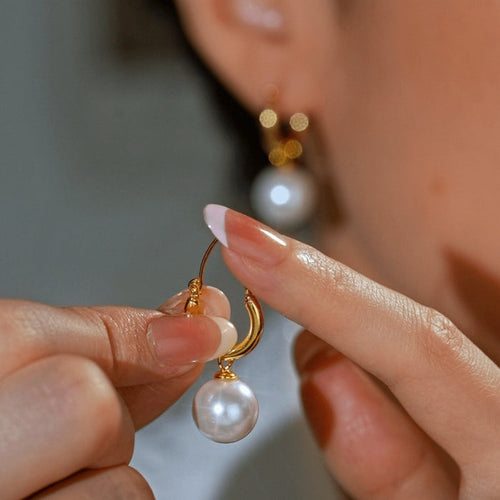 18K Gold-Plated Elegant Beaded Earrings