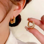 18K Gold-Plated Elegant Double-Layer Pearl Hoop Earrings