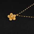 18K Gold-Plated Flower Pendant Necklace