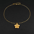 18K Gold-Plated Flower Pendant Necklace