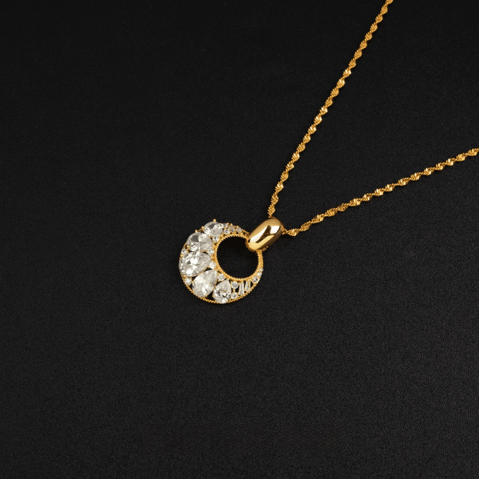 18K Gold-Plated Zircon Peace Pendant Necklace