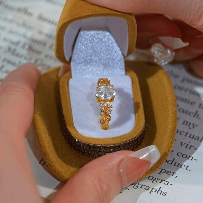 18K Gold Plated Adjustable Starry Sky Diamond Ring