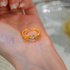 18K Gold Plated Adjustable Starry Sky Diamond Ring