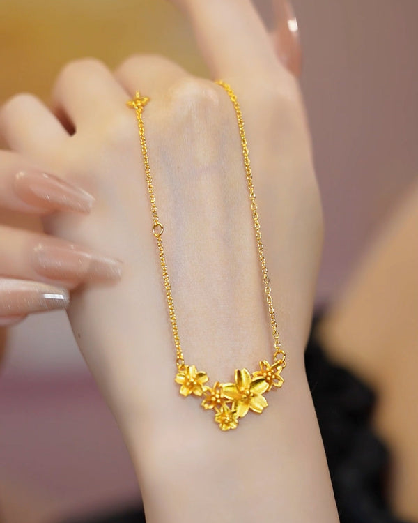 18K Gold Plated Flower Necklace