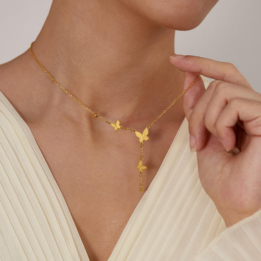 18K Gold Plated Butterfly Necklace
