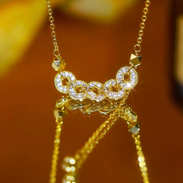 Royal  five emperors coin necklace(18k gold plated)