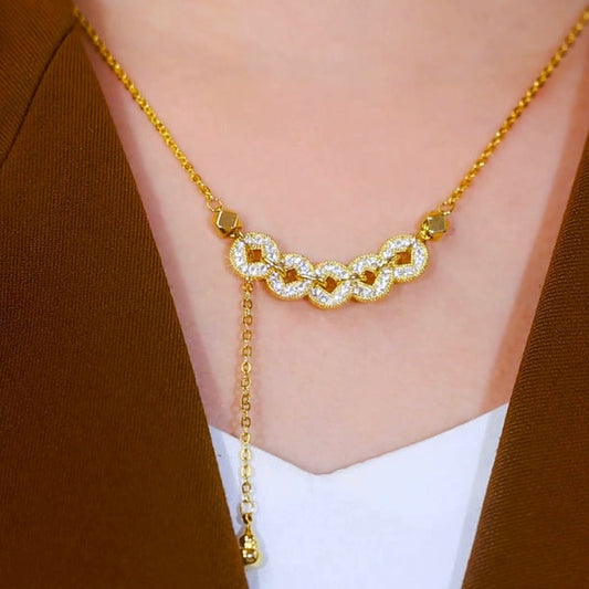 Royal  five emperors coin necklace(18k gold plated)