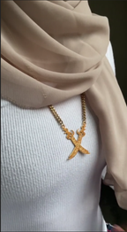 Double Zulfiqar Sword Necklace
