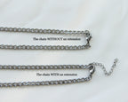 Silver 4mm curb chain necklace for men or women / stainless steel water safe non tarnish chain