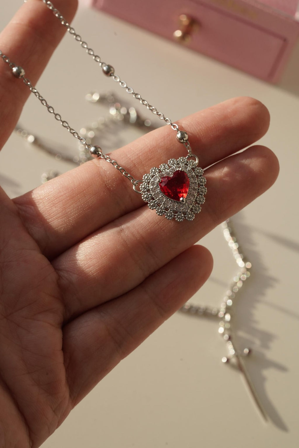 Heart and Sword Couple Necklace