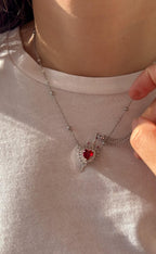 Heart and Sword Couple Necklace