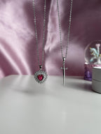 Heart and Sword Couple Necklace