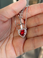 Heart and Sword Couple Necklace
