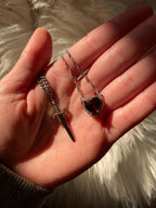 Heart and Sword Couple Necklace