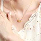 18K Gold Plated Twin Hearts Unity Pendant