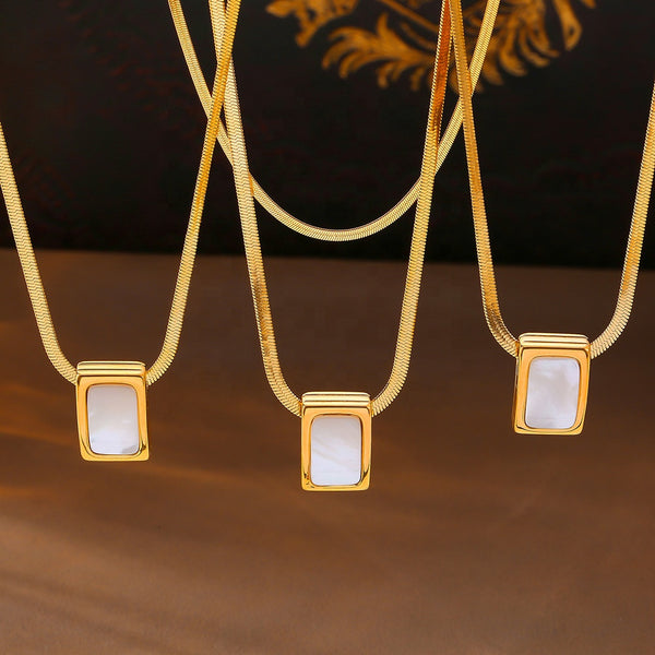 Ayla 18K Gold-Plated Mother of Pearl Pendant Necklace